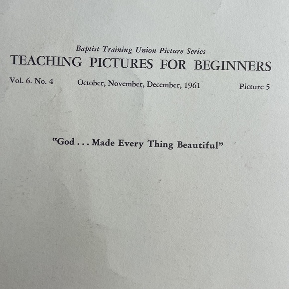 Baptist Training Union Teaching Pictures for Beginners. 1961, 1963 (Set of 5) - Picture 6 of 12